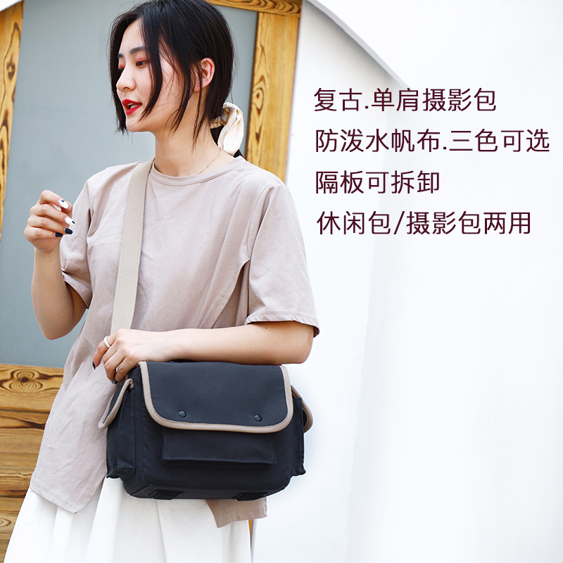 キヤノンカメラバッグニコンシングルバック携帯シングルショルダー200d750d760d800dマイクロシングルキャンバス写真バッグ