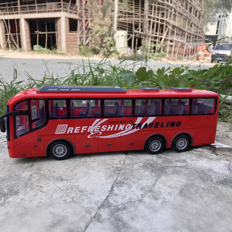 Cross-border remote control bus simulation bus electric lighting school bus travel bus toy car model boys