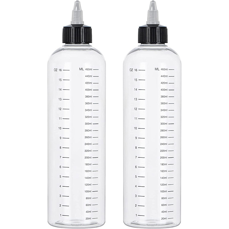 Cross border Bottle scale transparent 500ML Nose Inkwell Plastic water bottles paint Spraying Hair Nozzle bottle