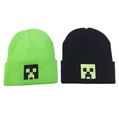 私の世界を越えたゲーム刺繍ニット帽男女ファッション屋外保温フード冬毛糸帽子