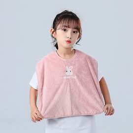 儿童洗漱巾不湿衣围嘴擦脸漱口巾刷牙吃饭围兜多功能毛巾宝宝擦脸