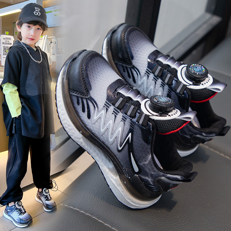 2024 primavera y otoño zapatos deportivos para niños nuevos zapatos de corrida transpirables de malla para niños grandes y medianos zapatos de baloncesto para niños