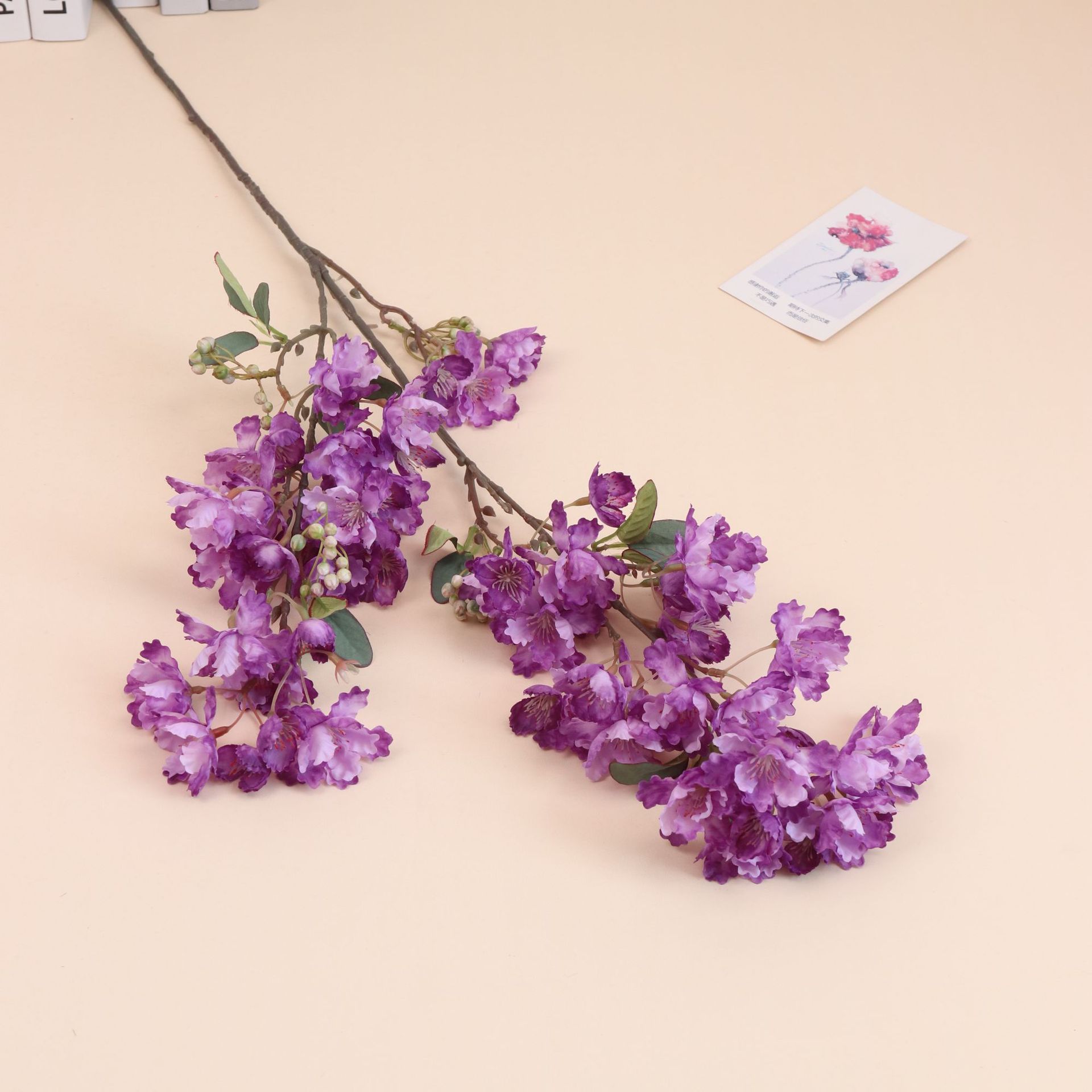 인공 꽃 Lagerstroemia 꽃 야외 풍경 꽃 아트 웨딩 홀 천장 소재 벚꽃 홈 장식 실크 꽃 부드러운 꽃