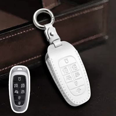 for modern car key: Car key bag - white-7-keys