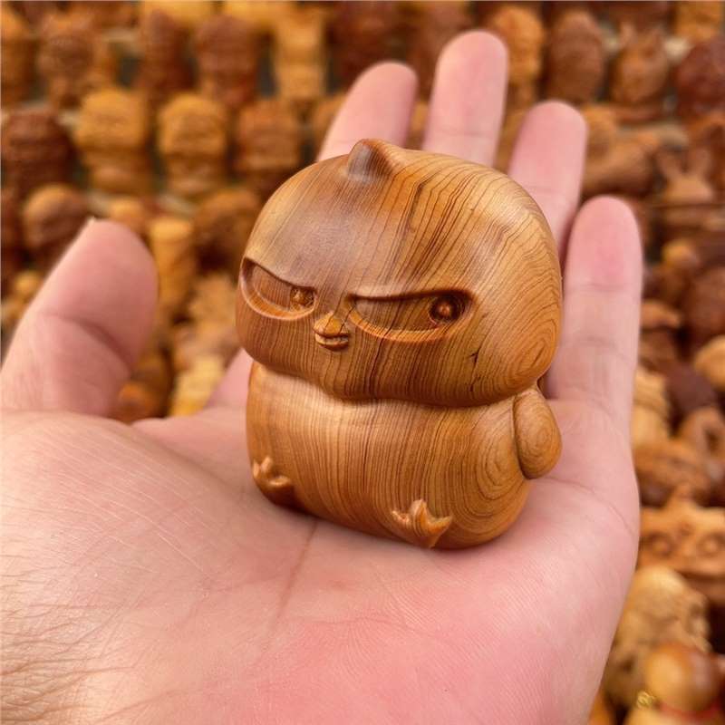 天然シダーウッド彫刻高油古材巣かわいい干支鶏かわいい鶏ホームデコレーションオーナメント|undefined