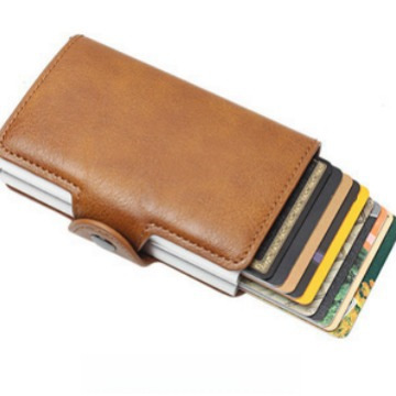 Factory New Double Box Aluminum Alloy Automatic Card Holder Metal PU Wallet RFID Anti-Theft Lock eBay AliExpress