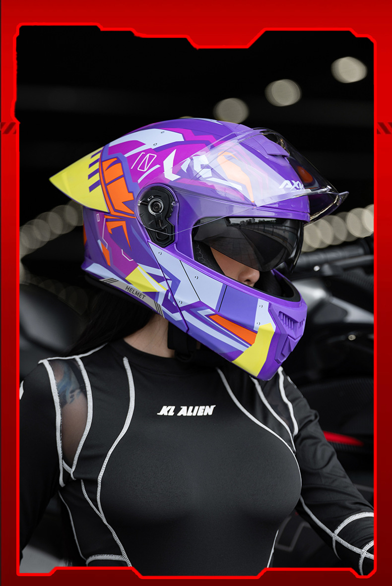 3C/DOT Motorcycle Open-Face Helmet for Women, Warm Winter Full-Face Helmet, Motorcycle Helmet for Men, All-Season Safety Helmet