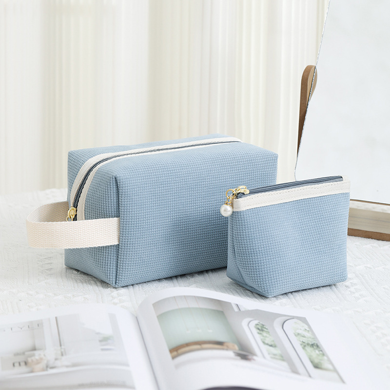 Corduroy Cosmetic Bag, Lipstick Bag, Large Capacity Portable Storage Bag, Travel Multi-Functional Cosmetic Storage Bag