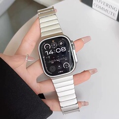 Apple s10 時計ストラップチタン Applewatch9/8/7ultra1/2 バタフライバックルステンレススチール時計ストラップに適しています。