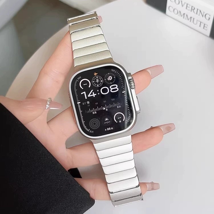 Apple s10 時計ストラップチタン Applewatch9/8/7ultra1/2 バタフライバックルステンレススチール時計ストラップに適しています。|undefined