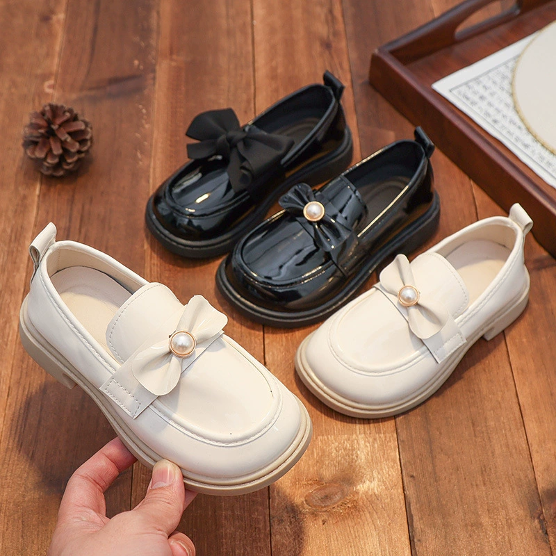 Туфли принцессы для девочек, маленькие кожаные туфли на мягкой подошве, модельные туфли маленькой принцессы для девочек, туфли для танцев для учениц начальной школы