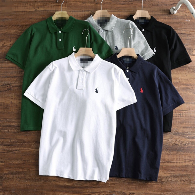 2025 Summer Foreign Trade Rl Polo Shirt Men's Short Sleeve T-Shirt with Turn-Down Collar and Embroidered Pony Logo Casual Wear 2025 Summer Foreign Trade Rl Polo Shirt Men's Short Sleeve T-Shirt with Turn-Down Collar and Embroidered Pony Logo Casual Wear
