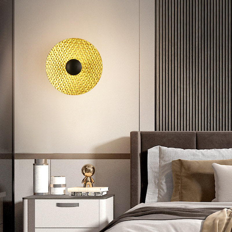 Dormitorio de hojas de loto moderno balcón decoración lámpara cabecera decoración simple luz fondo nórdico pasillo fondo pared de lujo