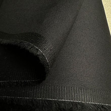 黑色纯棉斜纹纱卡春秋款休闲裤服装裤料外套中厚纯色全棉裤子面料