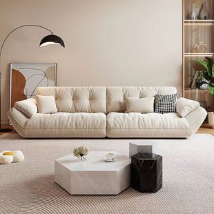 Living Room Small Apartment Sofa Cat Scratch-Resistant Cloud Sofa Simple Modern Straight Row Fabric Sailboat Ins Style