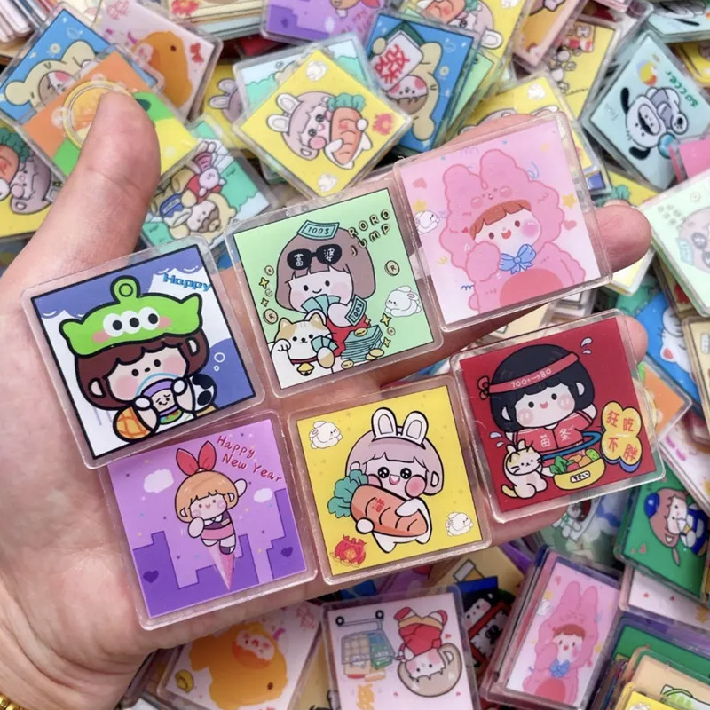 亚克力片片摇摇乐小片片立牌 diy动漫明星卡通配饰贴片小饰品周边
