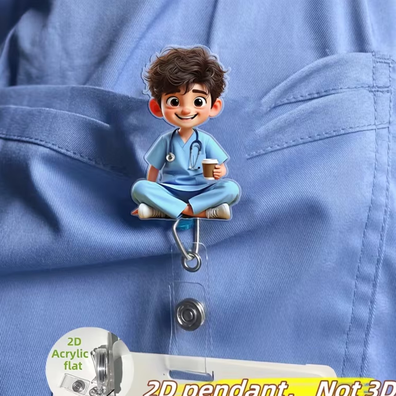 Nueva linda moda coreana de dibujos animados hebilla fácil de tirar tarjeta de trabajo clip de insignia certificado hebilla telescópica clip de insignia al por mayor