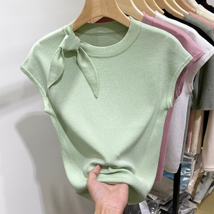 Wholesale summer new ice silk knitted women's T-shirt top