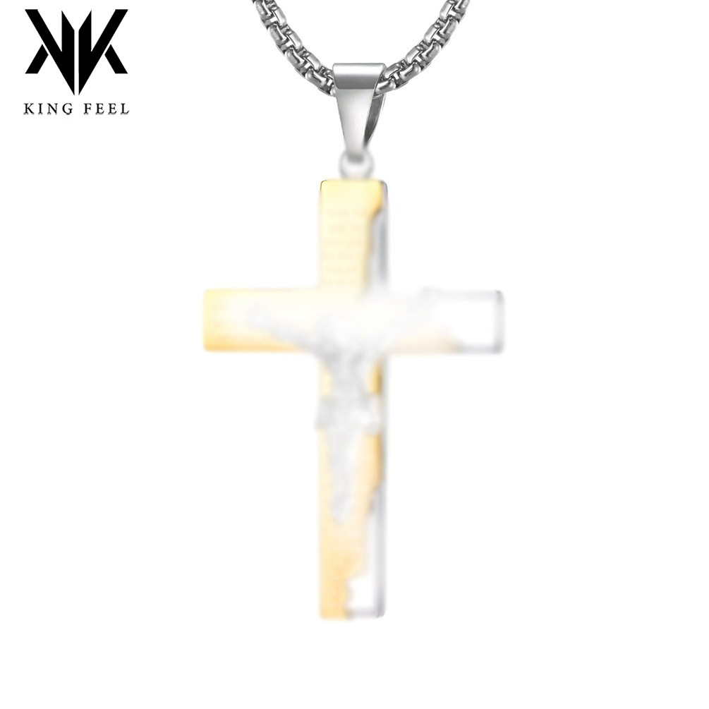 Cross-border e-commerce supply: European and American style cross necklaces, hip-hop pendants for trendsetters, titanium steel jewelry wholesale from manufacturer