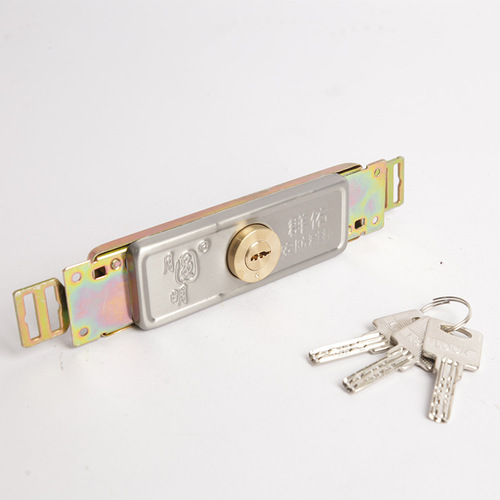 Manufacturer wholesale rolling door lock, full copper lock core crescent moon center opening cross anti-theft door lock set bottom rolling shutter lock