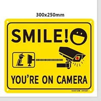 Amazon трансграничная камера SMILE с логотипом, самоклеящаяся этикетка, наклейка с предупреждающим знаком видеонаблюдения