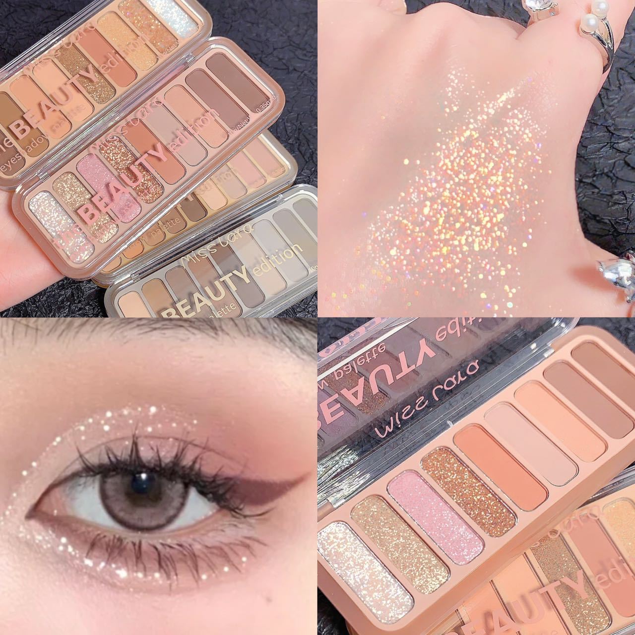 Nueva paleta de sombras de ojos de 9 colores de MISS LARA, popular, con brillo perlado, acabado mate, precio asequible, larga duración, paleta de maquillaje estilo Instagram. image 4