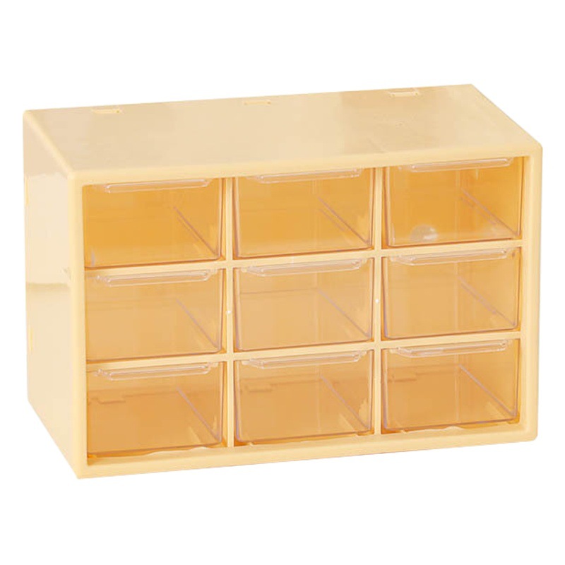 Jiugongge caja de almacenamiento cajón dormitorio Oficina caja de almacenamiento transparente separado a prueba de polvo caja de almacenamiento de escritorio al por mayor