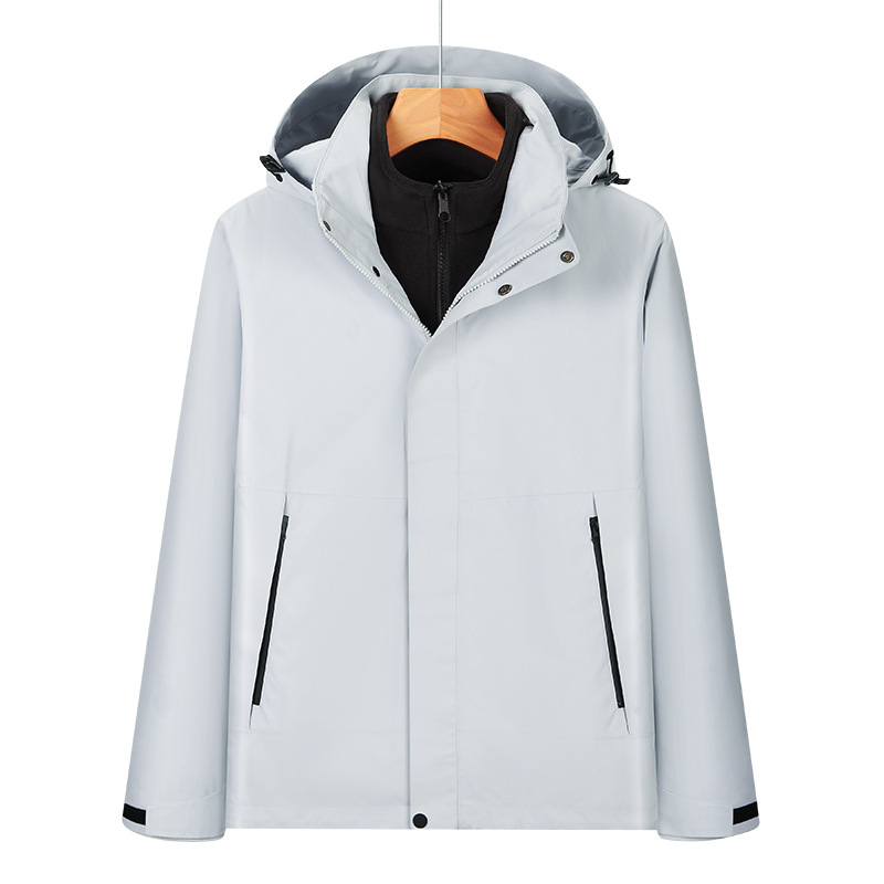 Winter Couple Style Outdoor Mountaineering Functional Warm Three-In-One Hot-Glue Windbreaker Casual Jacket Top