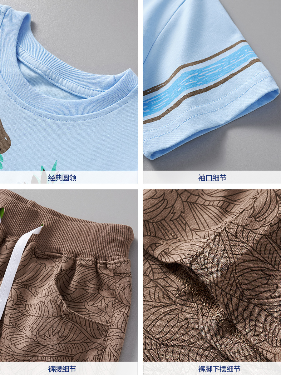 Ropa para niños, camisetas para niños, 25 nuevos trajes de verano de manga corta de algodón puro para bebés y niños, trajes de verano