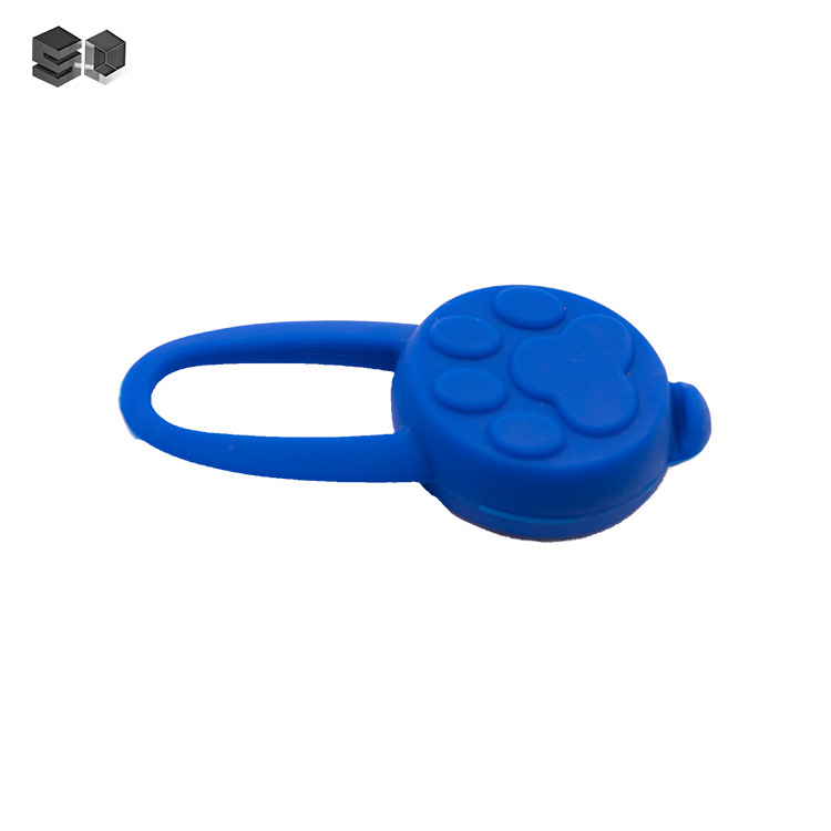 Suministro directo de fábrica de silicona LED colgante luminoso anti-perro perdido mascota viaje al aire libre luz de advertencia de impresión de la pata