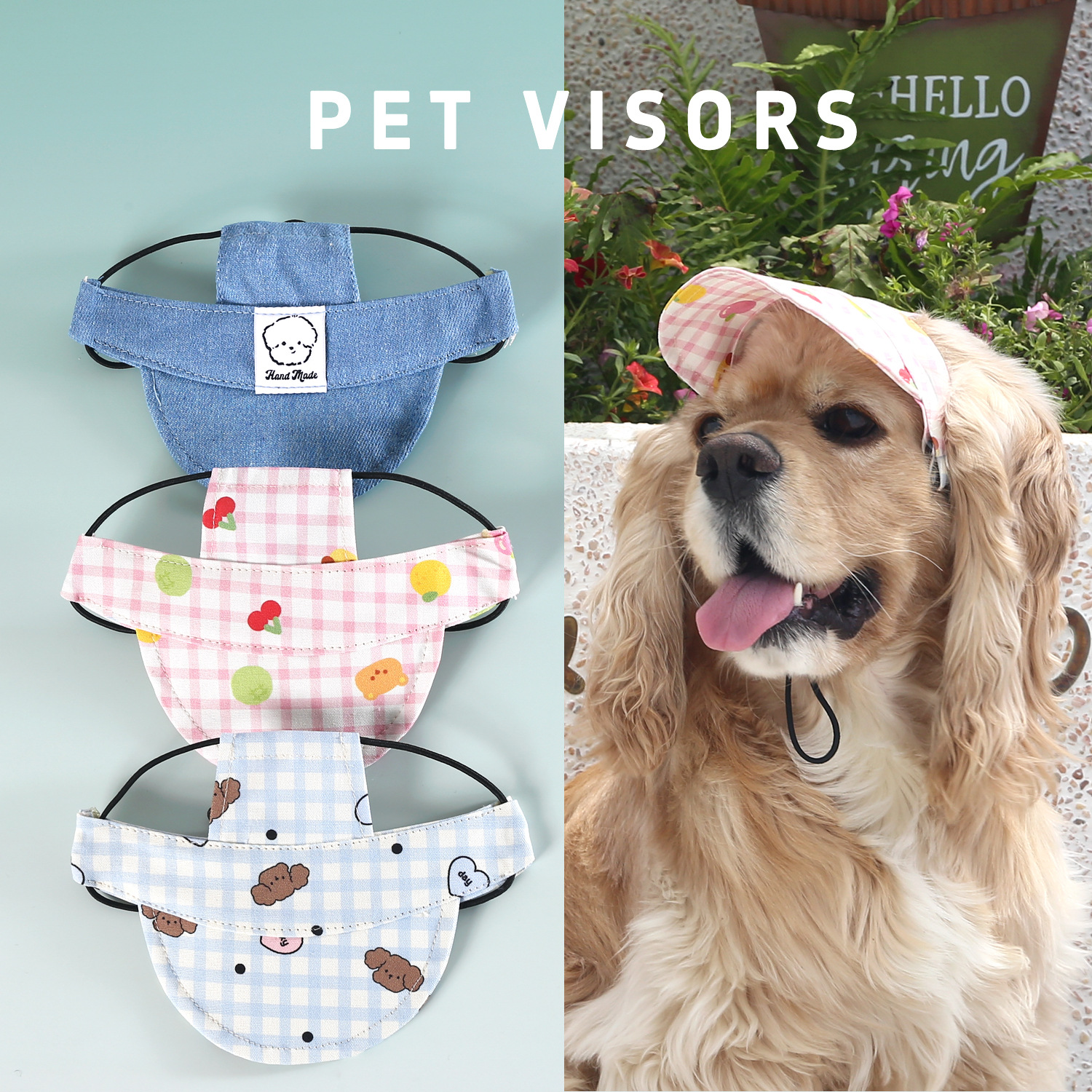 2025 mascota mezclilla estampado a cuadros dibujos animados sombrero para el sol sombrero para el sol gato perro Shiba Inu sale gorras de béisbol con protección solar