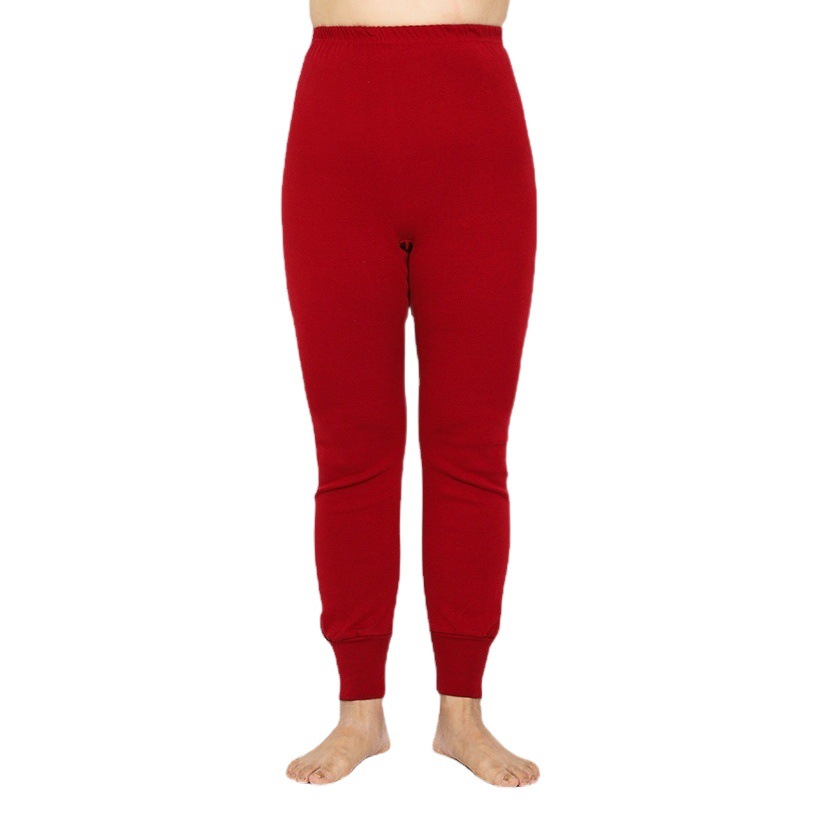 Middle-Aged and Elderly Women's Large Size High-Waisted Thermal Pants for Mothers, Tight-Fitting Cotton Base Layer Pants Wholesale for Autumn and Winter