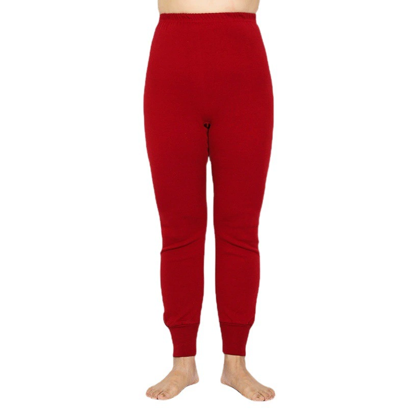 Термобелье больших размеров с высокой талией для женщин среднего и старшего возраста, обтягивающие хлопковые брюки-белье оптом на осень и зиму.