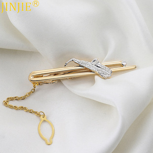 In stock Amazon hot sale Men's saxophone metal tie clip wholesale fashion musical instrument modeling tie clip