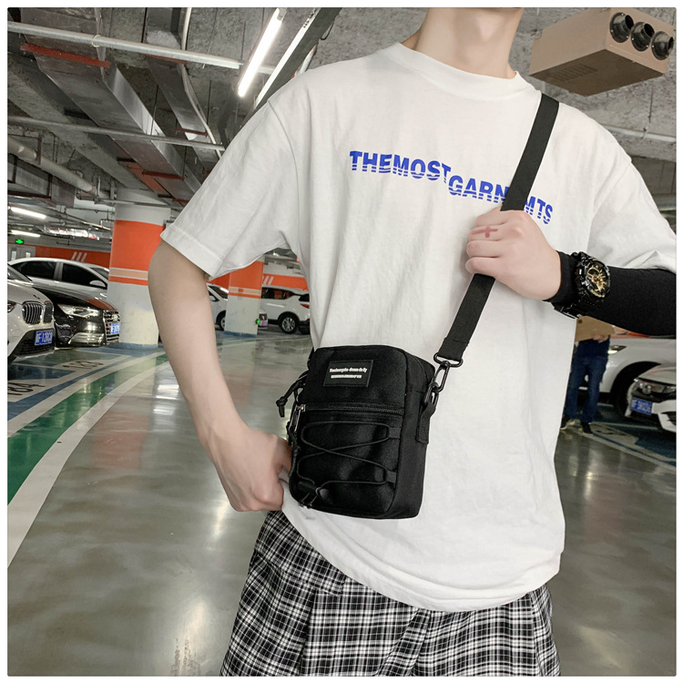 67g Weight Zipper Closure Type Single Shoulder Strap Strap Type Crossbody Bag Bags Type Nylon Material Letter Pattern Streetwear Style Square Shape Khaki, Light Grey, White, Black Color Small Size Small Nylon Letter Streetwear Square Zipper Crossbody Bag 7