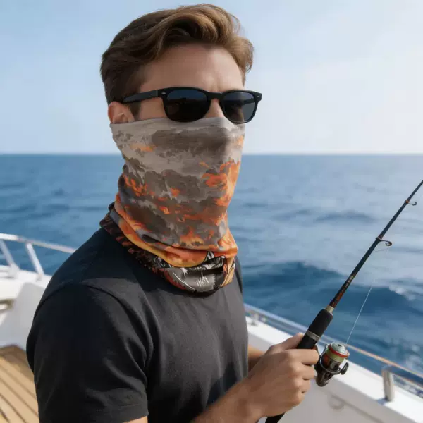 European and American New Style Summer Ice Silk Headscarf, Sun Protection Cycling Mask, Versatile Cycling Face Scarf, Printed Outdoor Cycling Neck Scarf