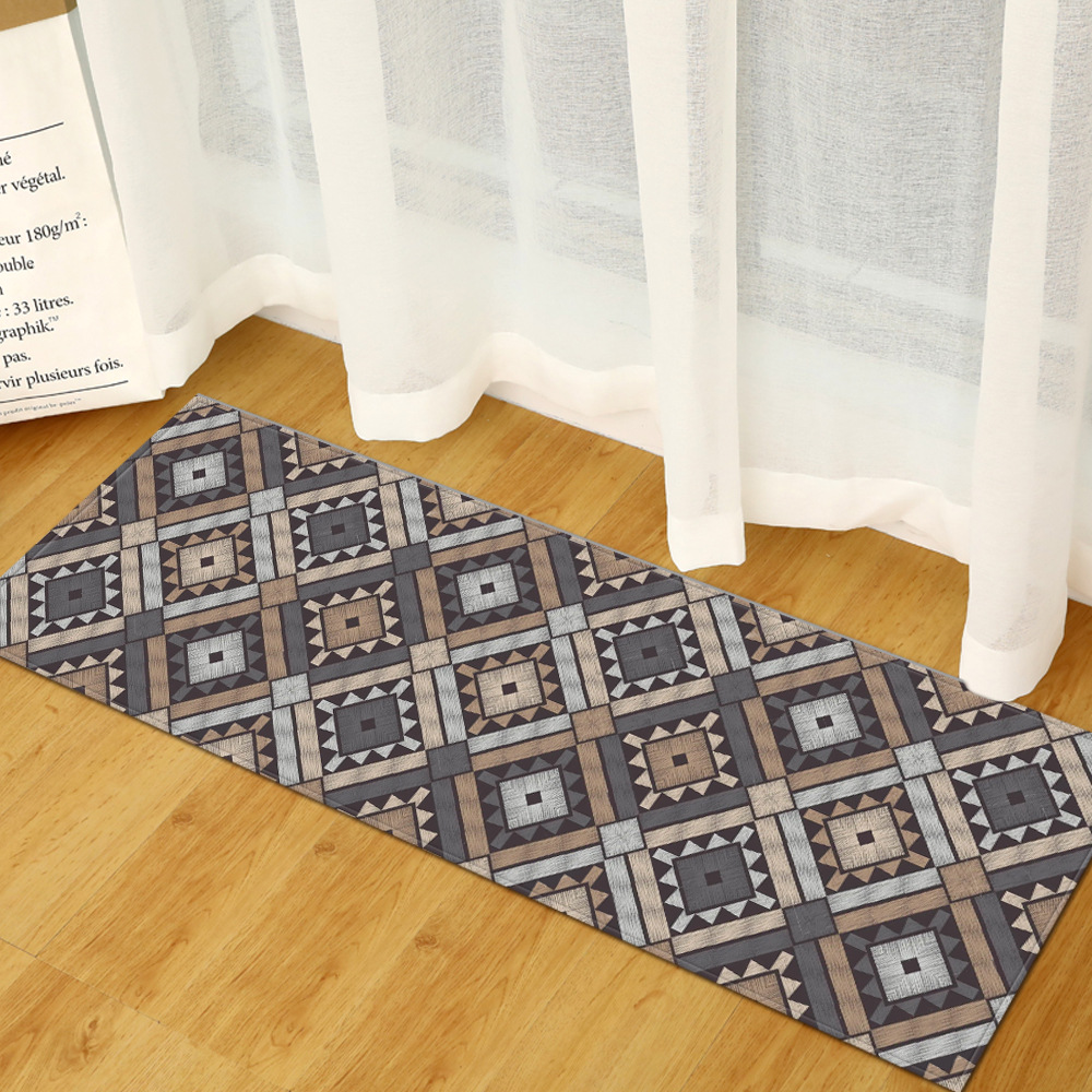 Venta caliente grano de madera puerta casa estera cocina tira absorbente baño antideslizante alfombra del piso sala de estar dormitorio alfombra 1