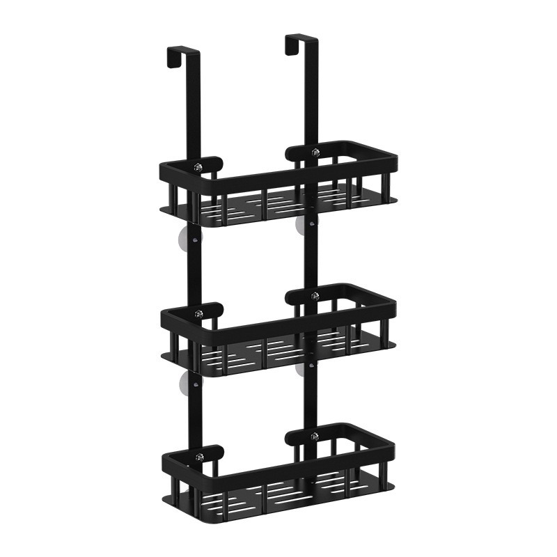 Estante de suspensión del baño Estante de suspensión de la puerta de cosméticos para el hogar Estante de suspensión trasera sin perforación Artículos de tocador de baño almacenamiento multicapa