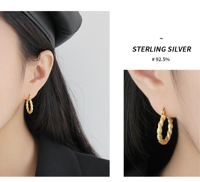 retro twist niche design sense simple earrings wild ear jewelrypicture8