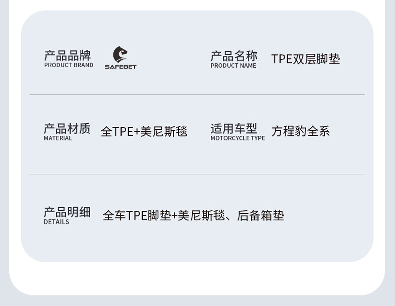 Suitable for Fang Cheng Bao Titanium 7, Titanium 3, and Leopard 5 Flash Charging Version Vehicles, All-Weather Tpe Car Floor Mats and Trunk Mats