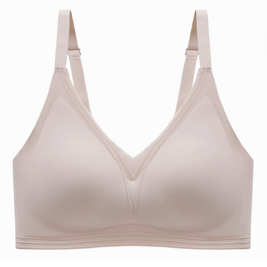 Aminoácido flocado línea jalea ropa interior de látex de las mujeres sujetador inalámbrico sin costuras push up soporte superior sujetador del sueño