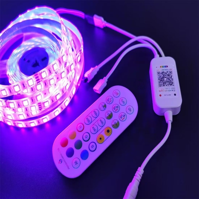 Bluetooth 低電圧 RGB マジックコントローラーフルカラーライトストリップ流水赤外線音楽音声制御 LED 調光器|undefined