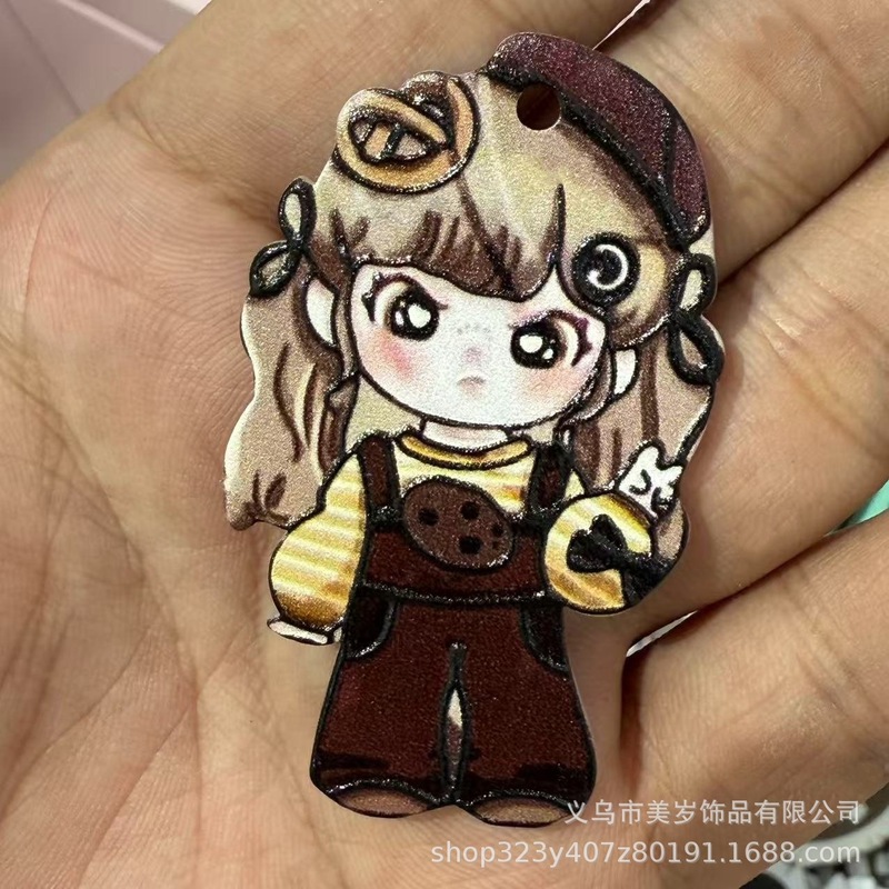 时尚创意大牌小香风浮雕亚克力大片片挂件 穿孔吊坠 DIY饰品配件|undefined