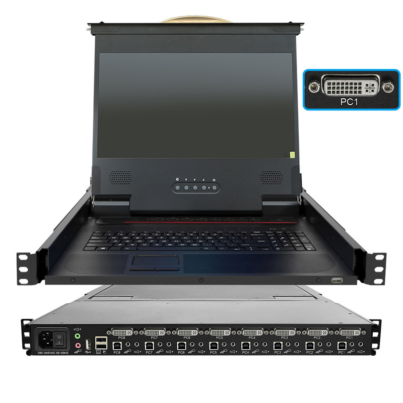 DYLINK LCD 17.3-inch DVI LCDKVM switcher 8-port HD DVI interface DY-SW1716D