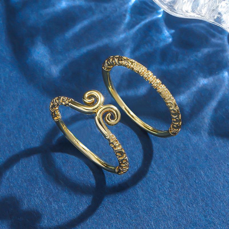 Black Myth Wukong Pendant Solid Pendant Necklace Gold Hoop Rod Tight Hoop Curse Pair Ring Chinese Style Necklace_voghion.com