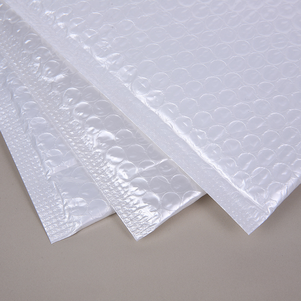 白色复合珠光膜气泡快递袋共挤自粘封口泡沫袋加厚服装物流打包袋