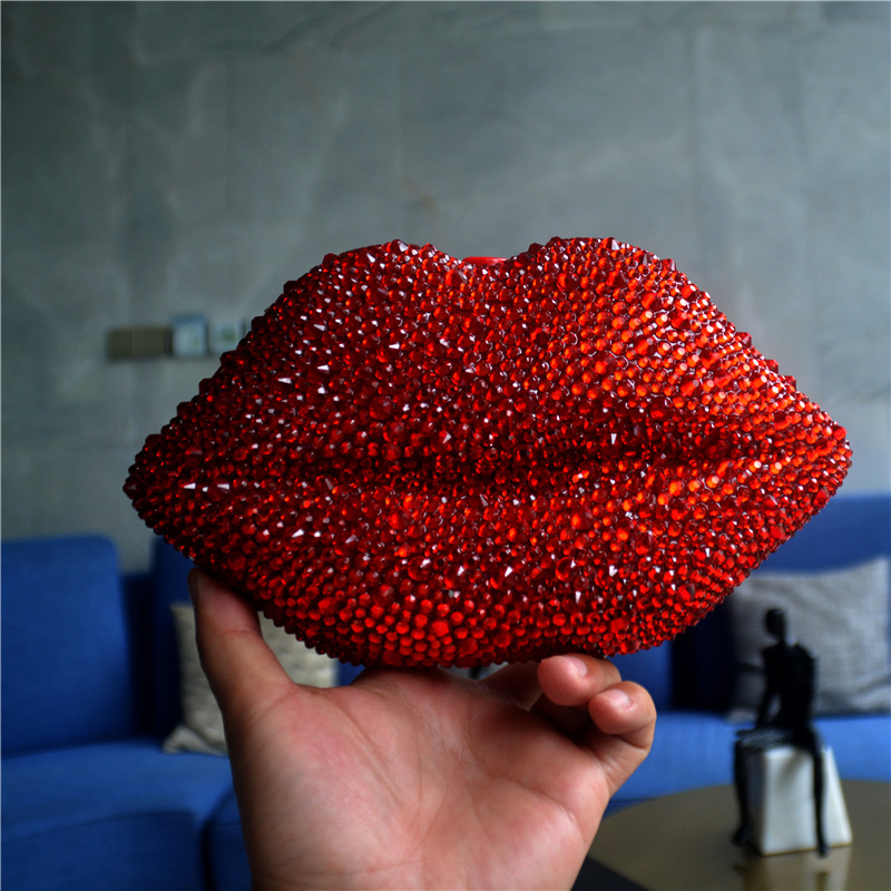 540g Weight Lock clasp Closure Type Single Shoulder Strap Strap Type Evening Bag Bags Type Holiday, Party Occasion Cotton, Rubber Drill Material Solid Color Pattern All Seasons Season Women's Gender Vintage Style, Sexy Style Lips Shape Medium Size Women's Medium Cotton Rubber Drill Solid Color Vintage Style Sexy Lock Clasp Evening Bag 6