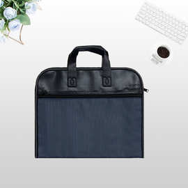 手提拉链帆布文件袋 双层大容量办公资料收纳袋商务手提袋 可印刷