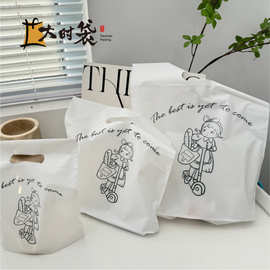 小女孩磨砂手提袋奶油黄色挖孔袋加厚小号迷你袋子饰品内衣化妆品