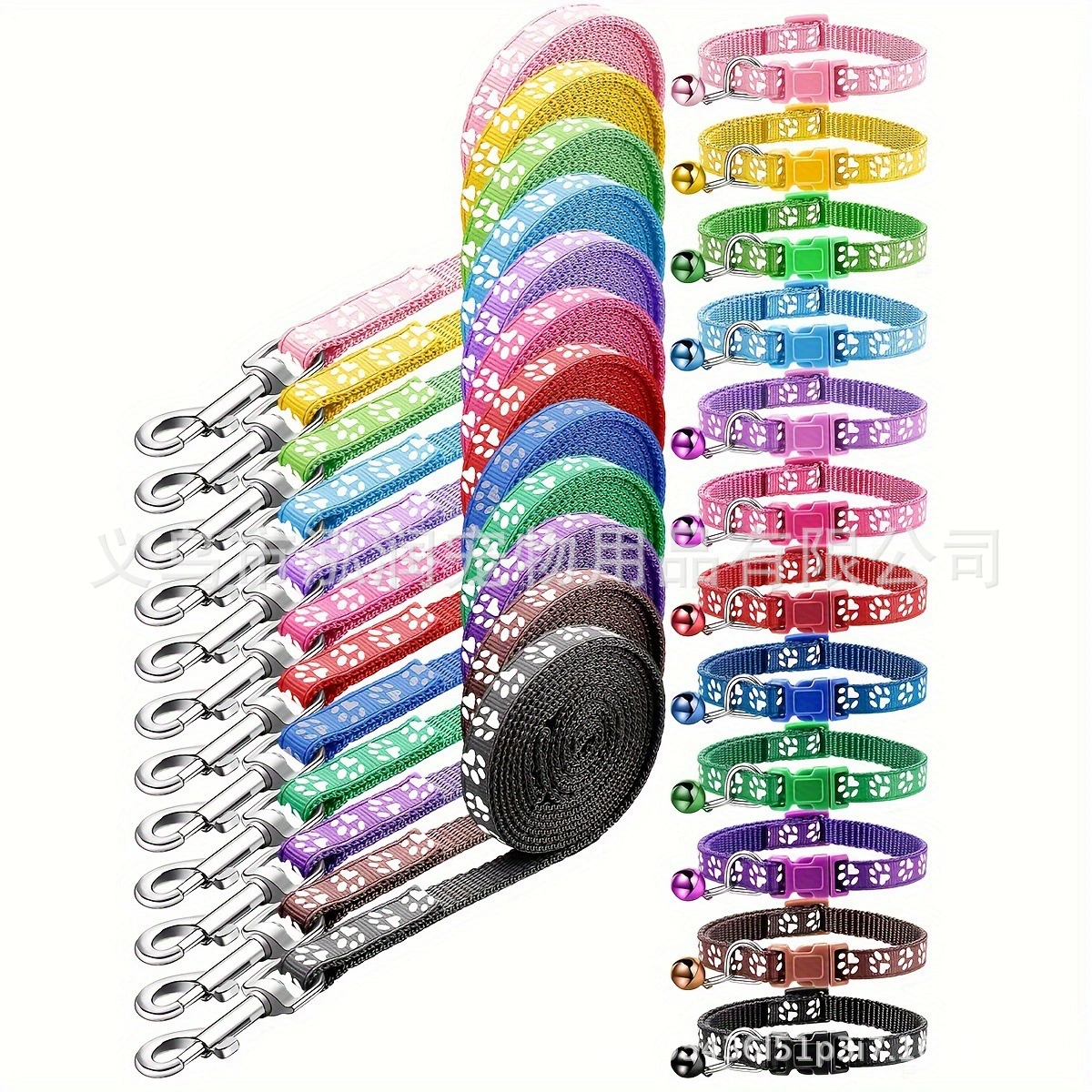 Ошейник для домашних животных Нейлоновый Регулируемый Ошейник с когтями светоотражающий цвет костюм с поводком для кошек в наличии оптом